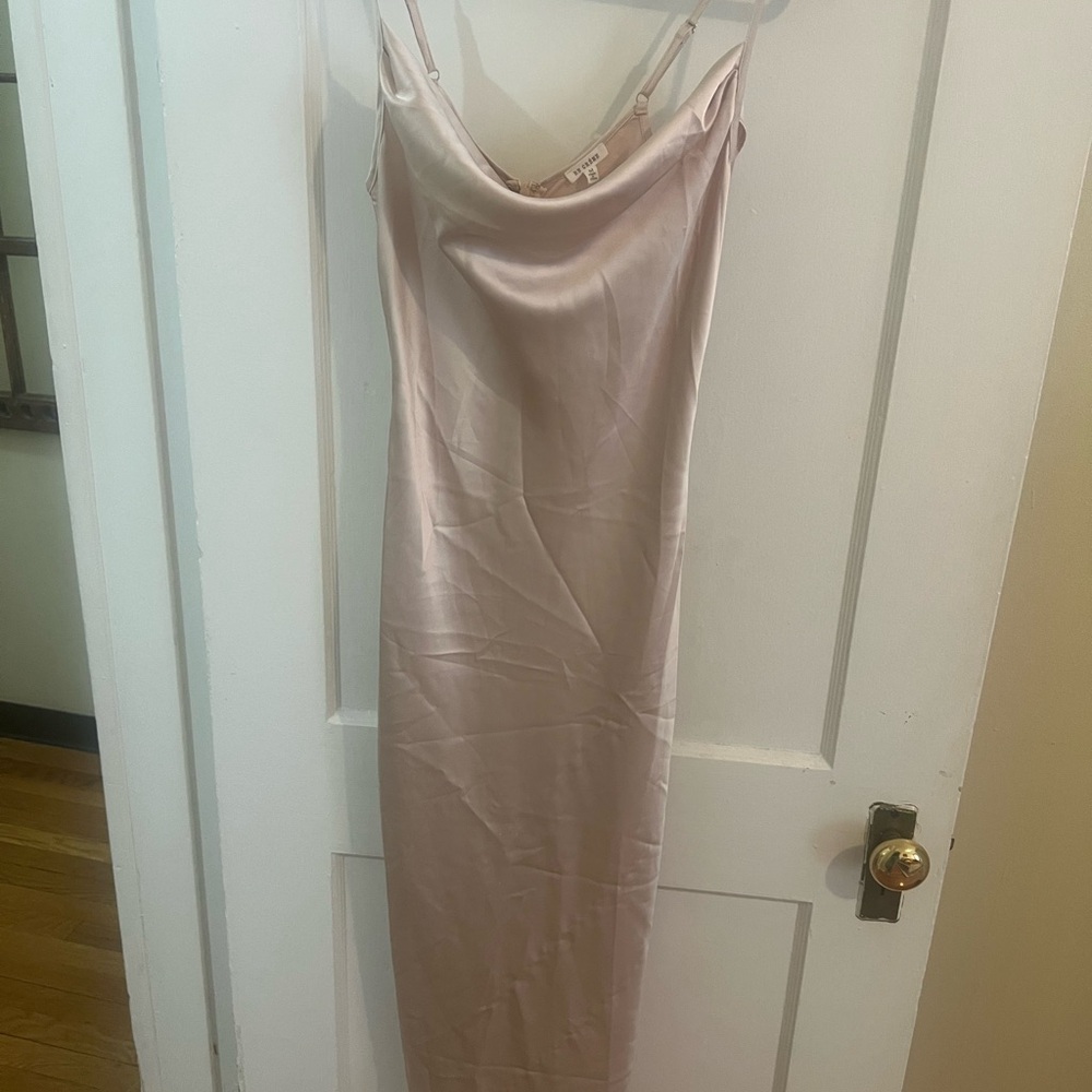 Elegant Pink Slip Midi Dress